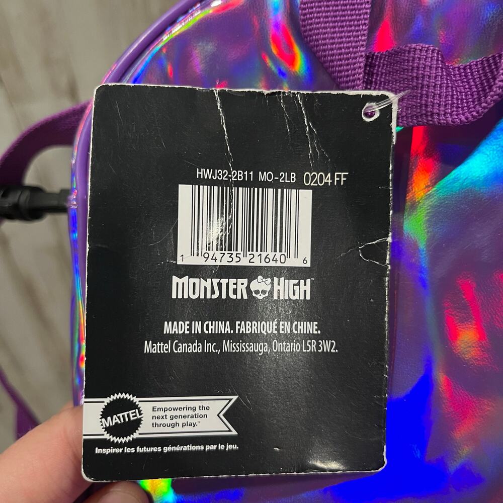 New Monster High Purple Iridescent Clear Mini Crossbody Bag Cosplay Caldeen Wolf - Picture 2 of 6